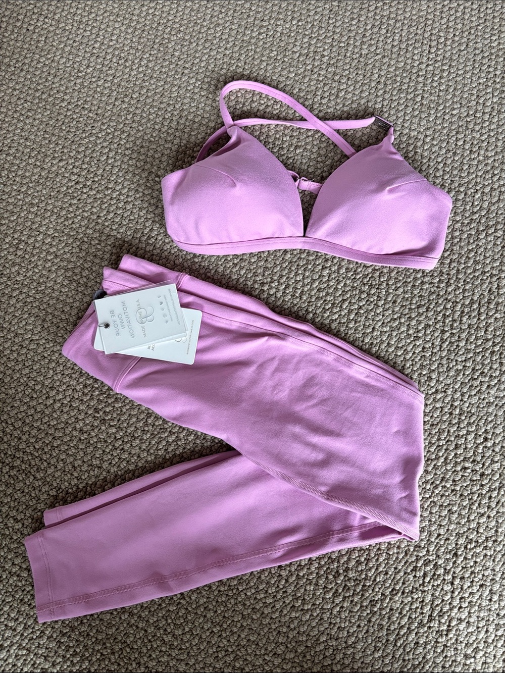 Bombshell Sportswear Light Pink Bralette & Leggings Set